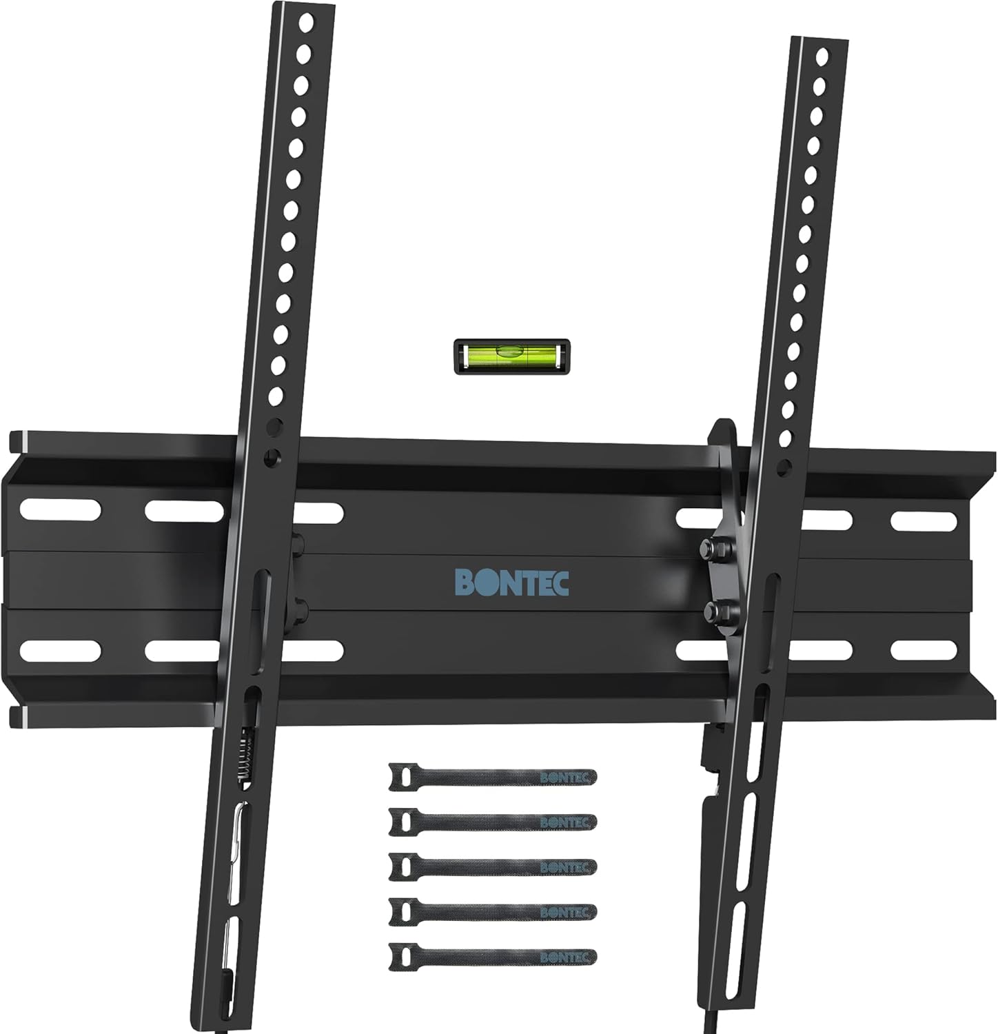 BONTEC Ultra Slim TV Wall Bracket, Tilting TV Wall Mount for 23-60 Inch Flat and Curved TVs, Low Profile Wall Mount 30mm from Wall, Universal TV Mount Holds 45kg, Max VESA 400x400mm, Secure Lock