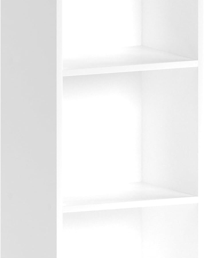 Vida Designs Oxford 3 Tier Cube Bookcase, White Wooden Shelving Display Storage Unit Office Living Room Furniture