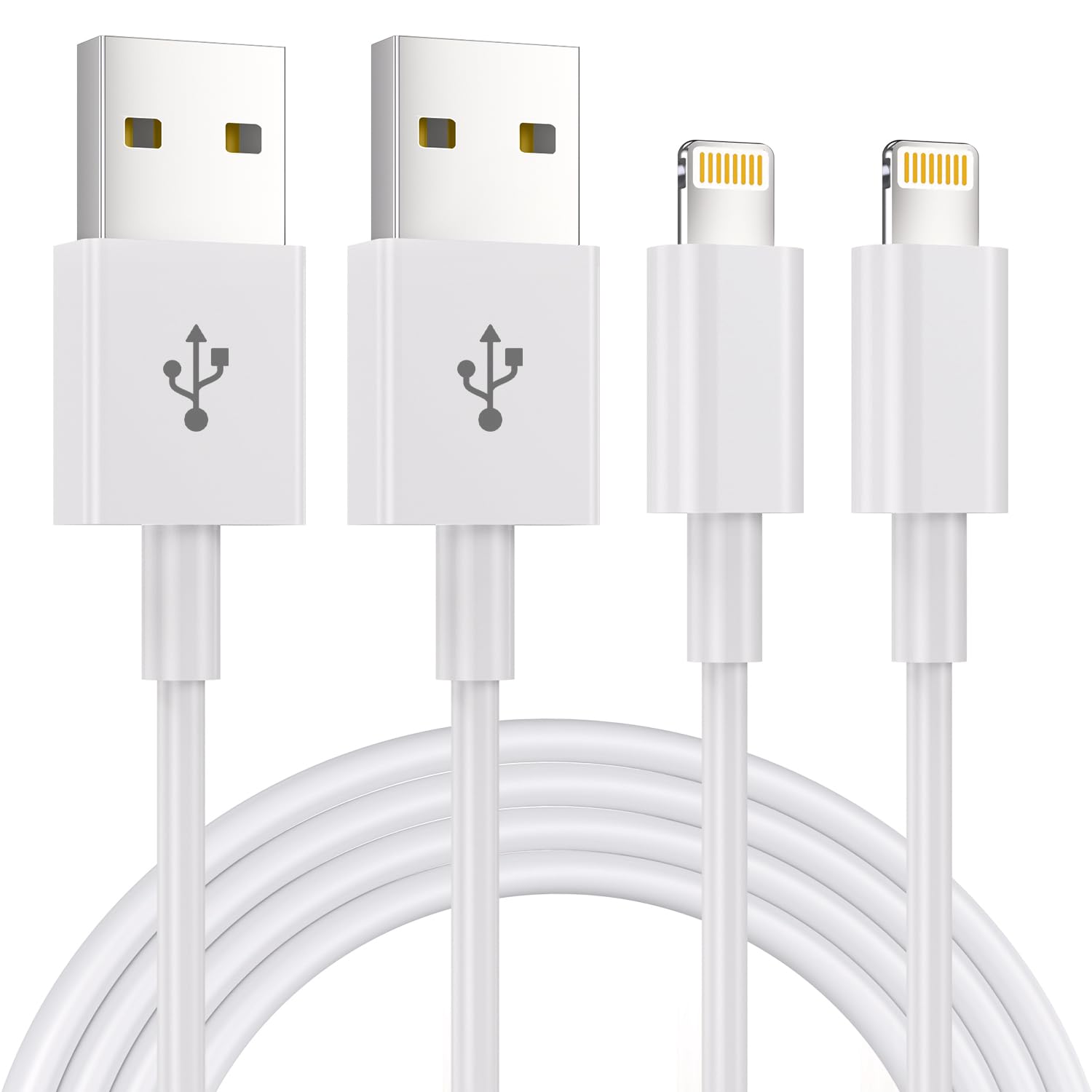 2Pack 1.8M iPhone Charger Cable [Apple MFi Certified] Lightning to USB Cable Lead 6 Foot, 2.4A Fast Charging Cable for iPhone 14 13 12 11 Pro Max XS XR X 8 7 6 Plus 5, iPad and iPod