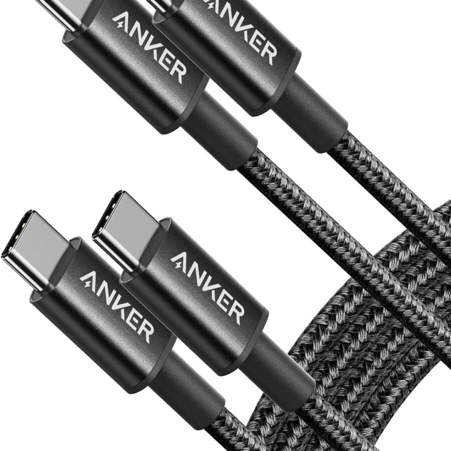 Anker USB C to USB C Charger Cable, New Nylon (6 ft, 2-Pack), 60W (3A) for iPhone 17/16/15, iPad Pro, Samsung Galaxy, MacBook Pro,and More