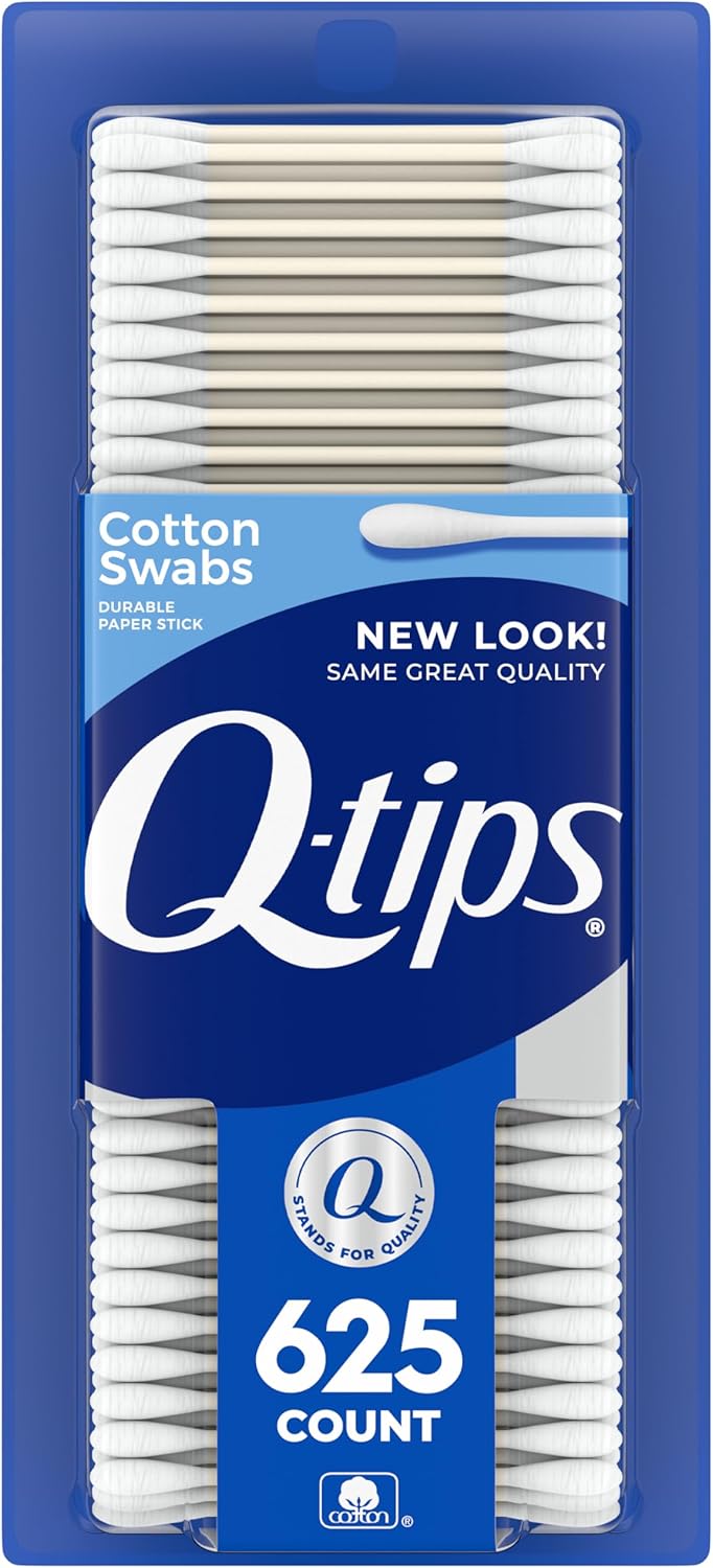 Q-Tips Cotton Swabs for Hygiene and Beauty Care Original Cotton Swab Made with 100% Cotton 625 Count
