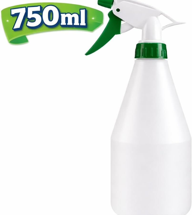 750ML Plastic Spray Bottle With Adjustable Nozzle And Trigger – Heavy Duty Garden Water Spray Bottle For Home, Cleaning And Plants