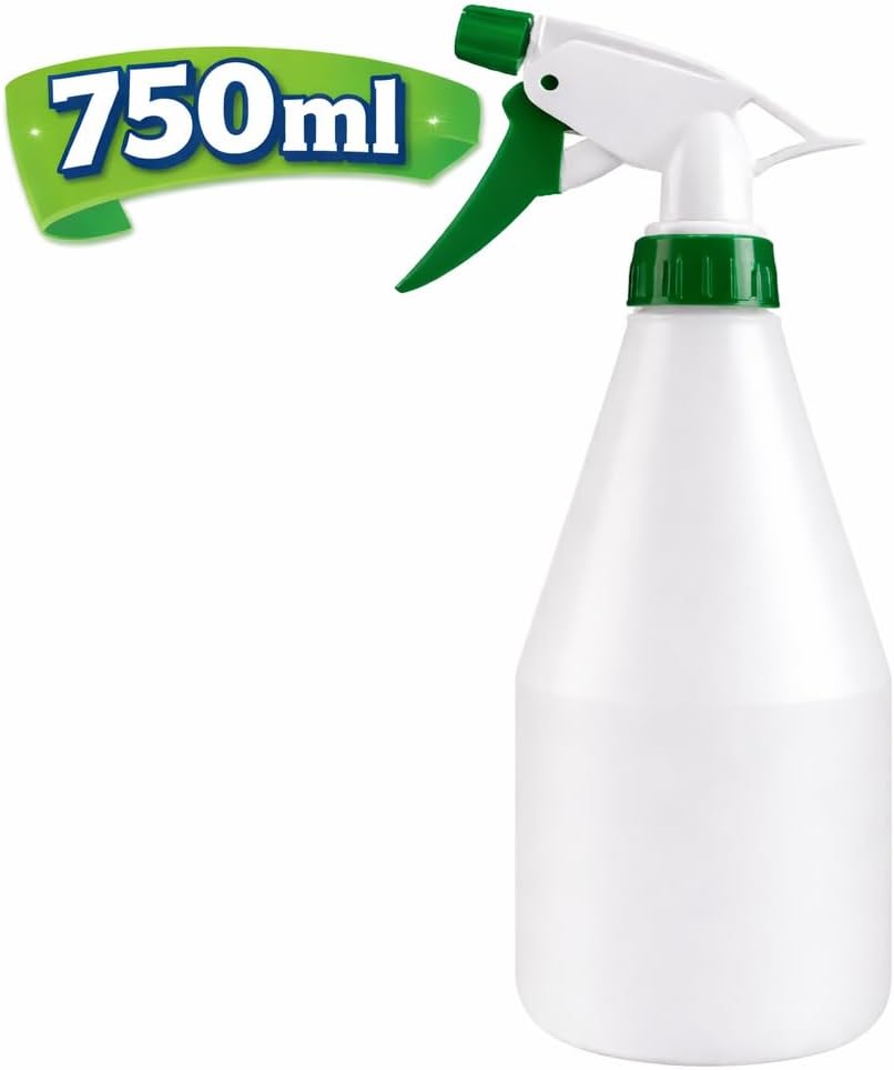 750ML Plastic Spray Bottle With Adjustable Nozzle And Trigger – Heavy Duty Garden Water Spray Bottle For Home, Cleaning And Plants