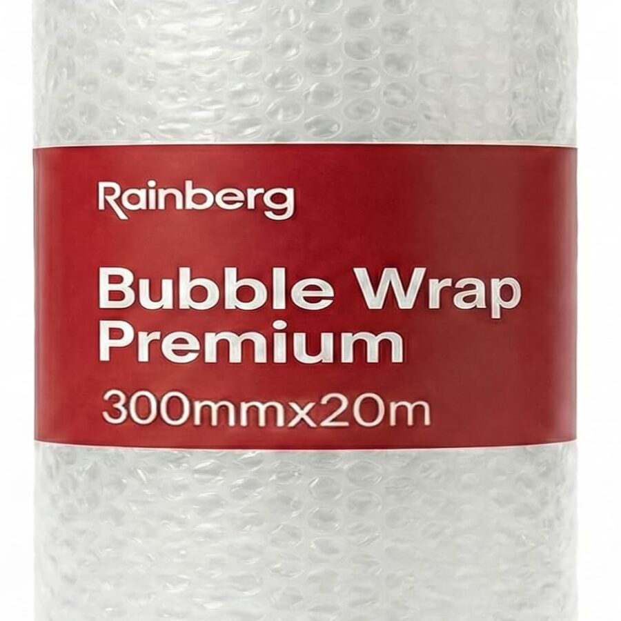 Rainberg 300mm x 20m Heavy Duty Bubble Wrap Roll, Air Bubble Premium Quality Protection for Packaging, Storage, Fragile Items, Moving House Essentials, Recyclable & Eco-Friendly