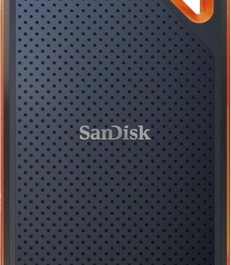 SANDISK Extreme PRO Portable SSD 4TB (up to 2000 MB/s read speeds, Powerful NVMe Solid State Performance, IP65 rated for dust and water resistance, 256-bit AES hardware encryption) Black