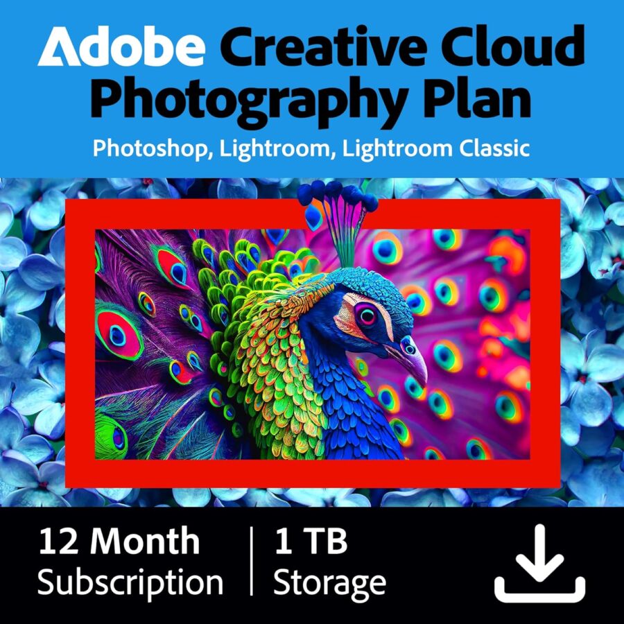 Adobe Creative Cloud 1TB :Photoshop&Lightroom |1 Year| PC/Mac | Digital Download
