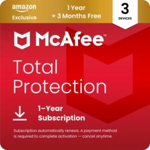 McAfee Total Protection 3-Devices 2026 | Amazon Exclusive|15-Months| Antivirus, VPN, Scam Protection, Identity Monitoring | 15-Months Subscription with Auto-Renewal | Digital download