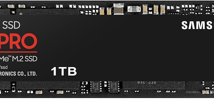 Samsung 990 PRO 1TB PCIe 4.0 (up to 7450 MB/s) NVMe M.2 (2280) Internal Solid State Drive (SSD) (MZ-V9P1T0BW)